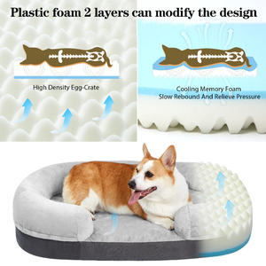 Memory-Schaum Hundebett mit Seiten für Kleintiere Orthopädisch Atmungsaktiv Waschbar Abnehmbarer Bezug Wasserdicht Anpassbar MJ Marke - Product Image 3