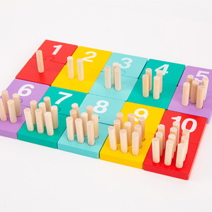 Montessori số học tập đồ chơi cho trẻ em màu sắc phù hợp với trò chơi toán học đếm Đồ chơi giáo dục toán học hỗ trợ giảng dạy đồ chơi bằng gỗ - Product Image 1