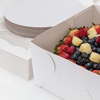 Boîtes à gâteau pop de mariage personnalisées en gros 10x10x5 boîtes en carton boîte à gâteau dessert en papier à emporter