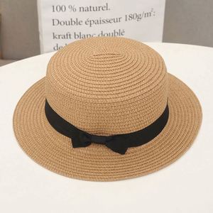 Wholesale Seaside Sunshade Paper Sun Beach <b>Hats</b> Flat Round Top Womens <b>Straw</b> <b>Hats</b> - Product Image 2
