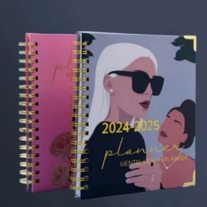 دفتر ملاحظات مخطط حلزوني فاخر سلكي-O بغلاف مقوى مطبوع مخصص مع لفائف تجليد ورق وطباعة ورق مقوى - Product Image 2