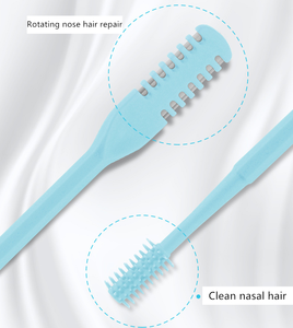 Coltello per tagliare i capelli del naso di 360 gradi rotante da barba a pettine doppio lato rasoio portatile per il naso altri strumenti per il trucco - Product Image 6