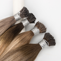 Extensions de cheveux I-Tip de qualité platine Qingdao Rawhair, double épaisseur, à la kératine, cuticules coupées dans une direction, soyeuses et lisses