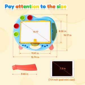 Tableau de dessin double face en plastique pour enfants, ensemble tableau noir et tableau blanc pliable, chevalet artistique éducatif, jouet créatif d'apprentissage 12 3-6 - Product Image 6