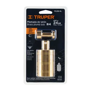 Plomada de latón Truper de 24 oz con centro y guía magnética para alineación de ruedas - Product Image 4