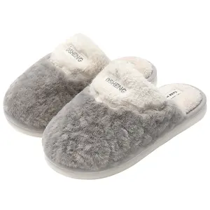 Sandali in peluche antiscivolo per la casa degli uomini all'ingrosso pagnotta in pelliccia sintetica scarpe da bagno invernali pantofole scorrevoli per uomo