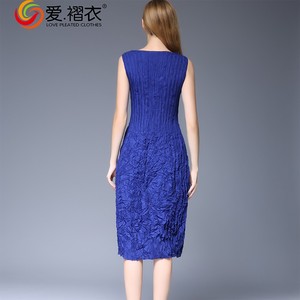 Nuovo Prodotto Casuale Pieghettato Forma di Foglia Abito Senza Maniche Delle Donne del Vestito - Product Image 6