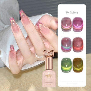 Индивидуальный логотип 6 видов цветов двойной свет керамический кошачий глаз 2024 Цвет гель Алмазный Серебряный кошачий глаз гель лак - Product Image 1