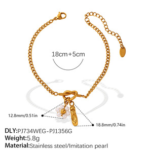 French Style Knot Buckle Jewelry <b>Set</b> Butterfly Zircon Flower Pearl Pendant Stainless Steel Necklace <b>Bracelet</b> - Product Image 5