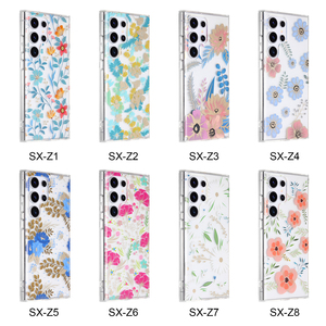 Tùy chỉnh thiết kế minh bạch cao IMD hai lớp <span class=keywords><strong>TPU</strong></span> 3D in hoa lá vàng trường hợp điện thoại cho Iphone 15 Promax Samsung S24 siêu - Product Image 2