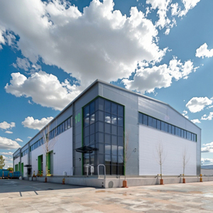 Estructura de acero prefabricada personalizada, almacén ligero, fábrica industrial, cobertizo, estándar ASTM, soldadura, corte, doblado