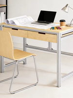 Bureau en profilé aluminium, bureau informatique individuel, avec tiroirs de rangement, bureau d'écriture en panneau marin, établi