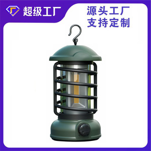 Lampe de camping à LED COB alimentée par batterie, lampe suspendue pour tente extérieure, verte L803B - Product Image 5