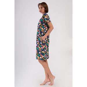 Vestido de dormir de manga corta con cremallera y bolsillos para mujer, para uso doméstico - Product Image 3