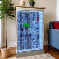 Meuble de bar à domicile Décoration Éclairage LED Mur de bulles d'eau en acrylique Vitrine à vin avec porte en verre