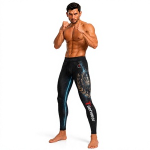 กางเกงเลกกิ้งสำหรับฝึกซ้อม MMA ผ้าโพลีเอสเตอร์ผสมสแปนเด็กซ์ 220 GSM น้ำหนักเบา แห้งเร็ว ยืดหยุ่นได้ดี เหมาะสำหรับเป็นชุดชั้นในสำหรับออกกำลังกาย รับผลิตตามแบบ OEM - Product Image 1