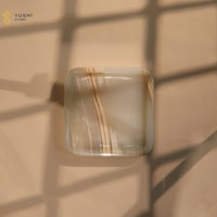 Plateau de rangement en onyx vert de luxe YUSHI, bol décoratif en pierre naturelle carrée pour la décoration de la maison