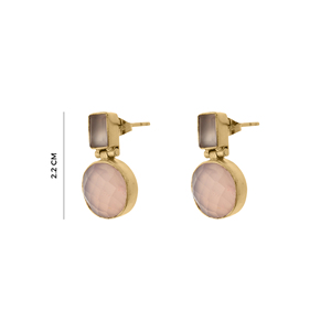 Boucles d'oreilles géométriques rectangulaires et rondes à facettes, couleur rose, design moderne minimaliste, élégantes, bijoux de mode, cadeau pour femmes - Product Image 6