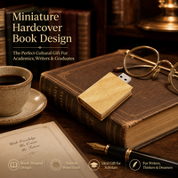 Clé USB 2.0 en bois en forme de livre avec logo personnalisé, cadeau promotionnel écologique pour l'école, nouveau stock, cryptée