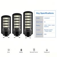 Lampadaire solaire LED 400 500 600W avec télécommande, montage mural, extérieur, étanche, en alliage d'aluminium, garantie 5 ans, mono-Si solaire