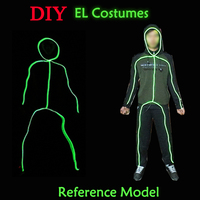 Nouveauté EL fil bricolage LED vêtements de danse accessoires de vêtements lumineux pour scène Performance Costume Flexible nouvel an fête fournitures
