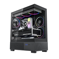 H6 deux côtés verre trempé vue panoramique Peak Performance ordinateur étui de jeu étui HD USB3.0 Pc Gamer étui