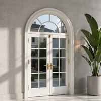 Ventana Doble Arqueada Blanca para Hogar, Dormitorio, Sala de Estar, Ventana Transparente con Iluminación, Admite Personalización