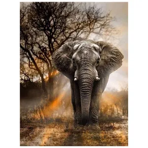 Wholesale 5d Diy Diamond Painting Cross Stitch Elephant Full Drill Mosaic Picture Diamond Embroidery Home Wall Decor