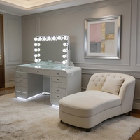 Meuble-lavabo autoportant contemporain avec miroir à luminosité réglable et prise de courant dissimulée – Fournisseur B2B direct