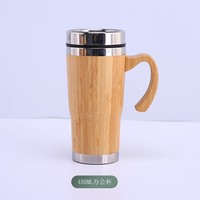 Termos kopi tahan panas, termos kayu bambu Stainless Steel dapat digunakan kembali, cangkir Tumbler botol air, hadiah bisnis