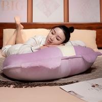Bantal Sandaran Hewan Kartun Lucu, Bantal Kepala Tempat Tidur Kucing Besar Lembut, Bantal Penyangga Pinggang Berbulu untuk Dekorasi Sofa Rumah