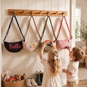 Personalized Parent Child Matching Crescent Crossbody Bags, S and L Size Custom Name Sling <b>Purses</b> for Women and <b>Girls</b> - Product Image 3
