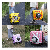 Sac de transport pour animaux de compagnie, valise transparente en forme de capsule spatiale pour chien, sac à dos pour chat avec roulettes
