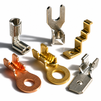 Borne de raccordement électrique personnalisée pour PCB, en laiton et cuivre, plaquée or, type fourche, à vis et à sertir, pour câble