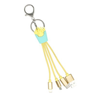 Cable de Datos de Carga Rápida 3 en 1 con Diseño de Dibujos Animados Personalizado, PVC, Conectores USB 2.0 Tipo-C, Conductor de Cobre, Marca OEM para Teléfono Móvil