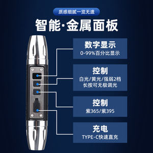 Luo Men Bright Spot Jade Flashlight 4 Light Sources Type C Rechargeable For Jewelry Gemstone Detection - Product Image 4