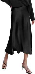 Falda de satén vintage de cintura imperio, nueva colección otoño 2023, para mujer, de alta elasticidad, talla grande - Product Image 6