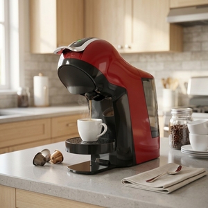 Cafetera de Cápsulas Roja y Negra, Cafetera de Monodosis con Bomba de Presión de 16-20 Bares, Cafetera Eléctrica Compacta para Espresso, para el Hogar, la Oficina y Hoteles - Product Image 5