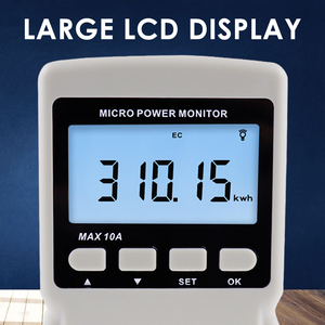 Wattmeter Energy Consumption <b>Meter</b> <b>Plug</b>-in Socket Design LCD ALarm Function Digital <b>Power</b> <b>Meter</b> School Factory - Product Image 1