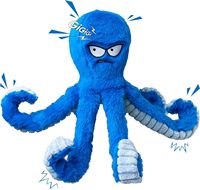 Jouets à mâcher pour grands chiens, résistants, écologiques, imperméables, pour garder les chiens occupés, interactifs, couineurs, pour jeux de traction, effet froissé, pieuvre bleue
