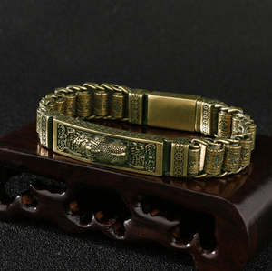 โซ่นาฬิกาปี่เซียะทองเหลืองสำหรับผู้ชายสายโซ่ทองเหลืองแนววินเทจเครื่องประดับตกแต่งแนวโบราณ - Product Image 1