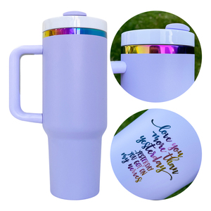 USA Warehouse RTS 40oz Gobelet enduit de poudre arc-en-ciel Macaron plaqué arc-en-ciel pour Logo gravé au laser Impression 3D Conception DIY Tasses - Product Image 1