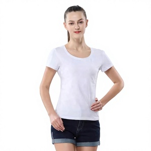 เสื้อยืดคอกลมแขนสั้นผ้าฝ้ายสีขาวสำหรับผู้หญิง ทรงเข้ารูป สวมใส่สบาย ระบายอากาศได้ดี เหมาะสำหรับฤดูใบไม้ผลิและฤดูร้อน - Product Image 1