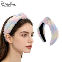 DREAM FASHION Bandeau pour femme en organza léger, fait main, avec nœud personnalisé, motif fleur 3D dégradé de roses, accessoires capillaires