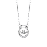 Collier en acier inoxydable tendance 2024 pour femmes, pendentif en cristal de haute qualité, cadeau en argent
