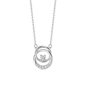 Collier en acier inoxydable tendance 2024 pour femmes, pendentif en cristal de haute qualité, cadeau en argent - Product Image 1