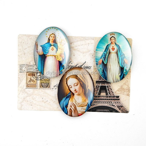 Ritratti Ovali della Vergine <span class=keywords><strong>Maria</strong></span> <span class=keywords><strong>e</strong></span> <span class=keywords><strong>Gesù</strong></span> su Cabochon in Vetro, Componenti per Gioielli in Diverse Dimensioni - Product Image 4
