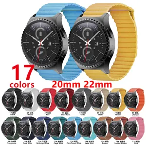 IVANHOE Gelang Jam Kulit, 20Mm 22Mm untuk Samsung Galaxy Watch 42Mm 46Mm SM-R810/R800 Aktif 2 44Mm Tali Gelang Magnetis