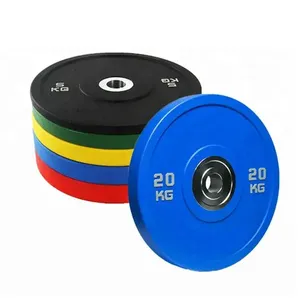 dumbbell plate colorful Fitness Weightlifting KG Steel rubber Bumper Plates Powerlifting Calibrated Plate