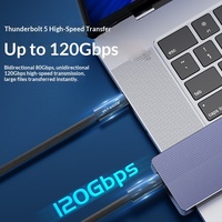 Câble de données ULT-unite Thunderbolt 5 120 Gbit/s, prend en charge PD240W 8K USB4, extension pour ordinateur portable, connexion en une seule ligne, blindage double couche